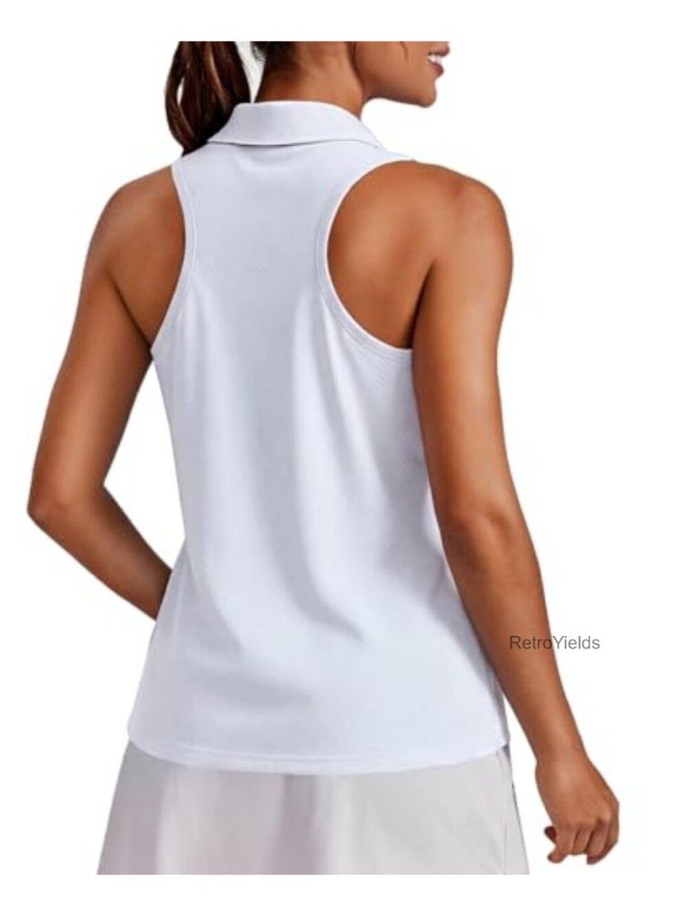 Womens UPF 50+ Sleeveless Golf Polo Shirt Racerback Tennis Tank Top